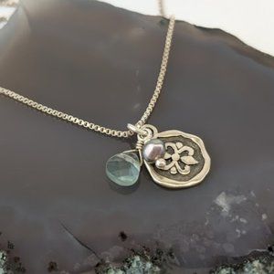 Silpada Teardrop & Peacock Pearl Necklace